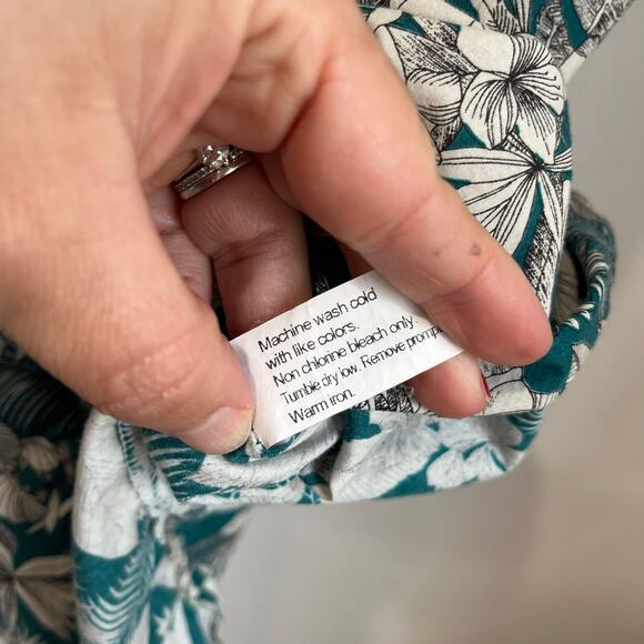 Tori Richard Green Floral Hawaiian Aloha Tropical Cotton Button Shirt 2XL - Picture 8 of 10